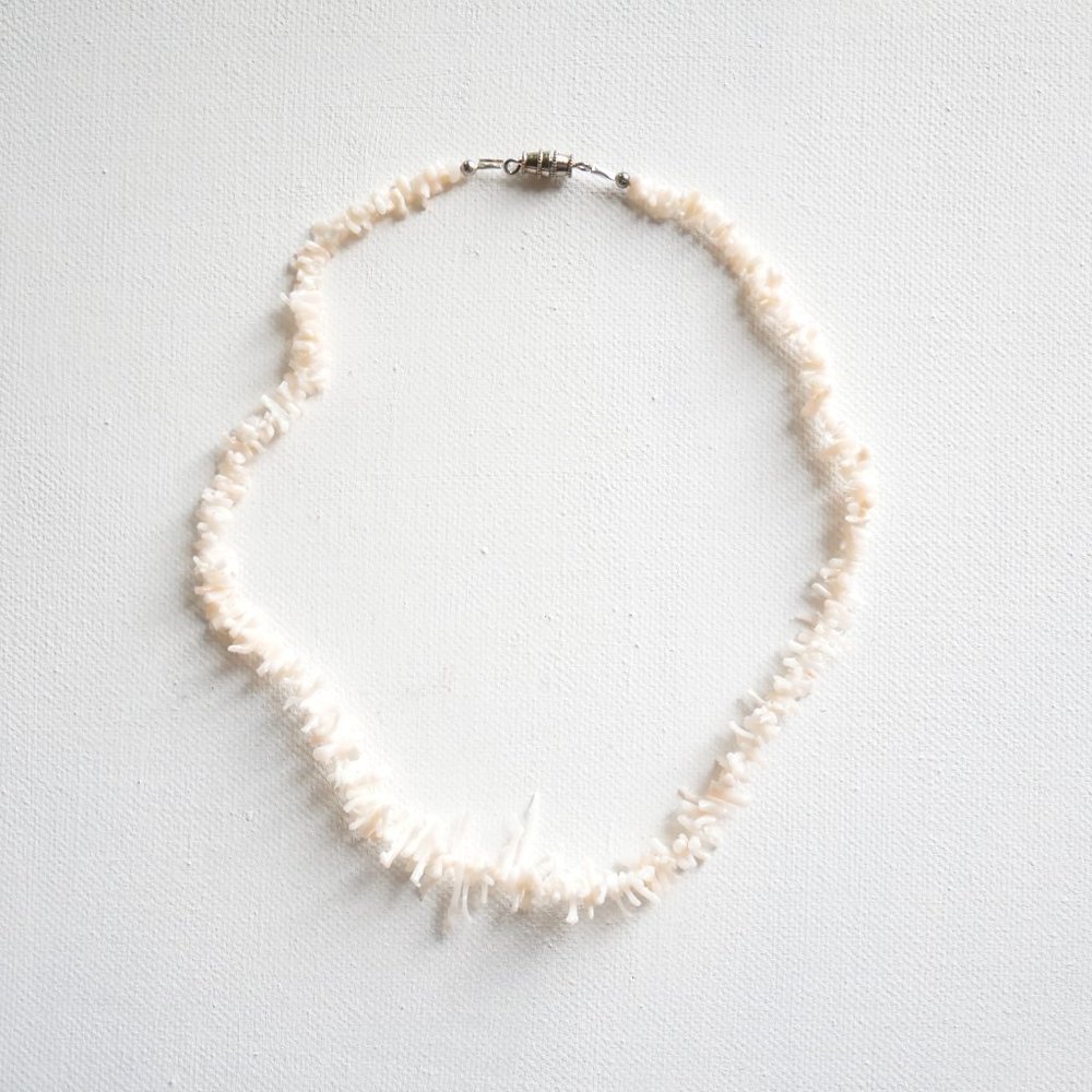 White Branch Coral Necklace 16"